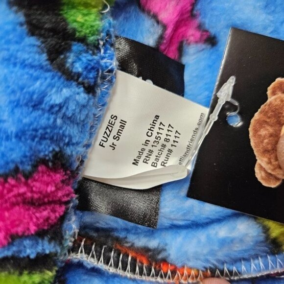 Girls' Plush Pajama Pants, Size Junior Small, Colorful Soccer Balls Print - Picture 3 of 4